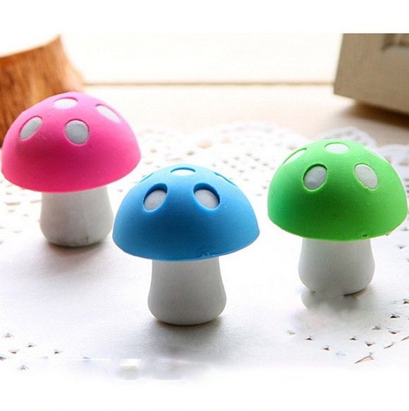 Novelty Lovely Mushroom Pencil Eraser School Office Stationery Kid 