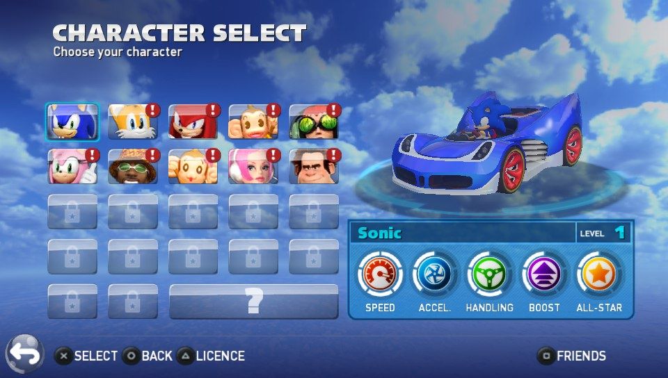 Sonic All Stars Racing Transforme