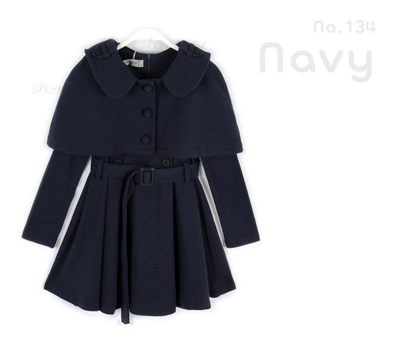 A3568 Girls Kids Toddler Autumn Double-breasted Trench Coat Wind Jacket