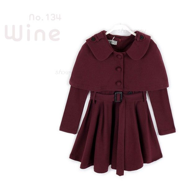 A3568 Girls Kids Toddler Autumn Double-breasted Trench Coat Wind Jacket