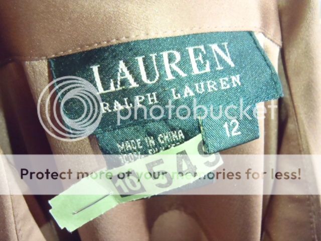 Womens Lauren Ralph Lauren Long Sleeved Silk Button Down Shirt Blouse Gold 12