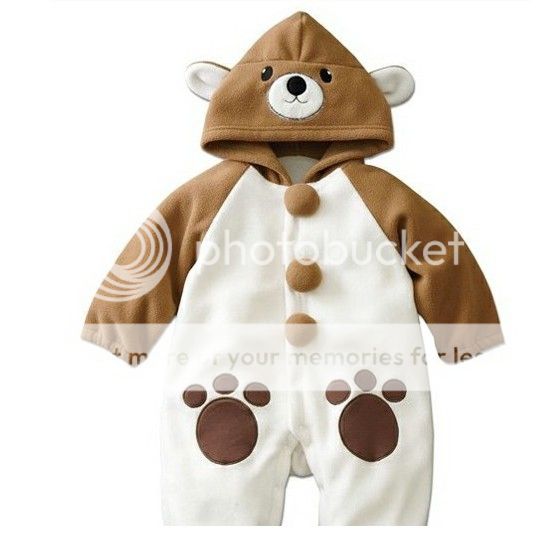 C1520 Toddler Baby Boys Girls Outfit One Piece Cute Sets Cartoon Fleece Costume